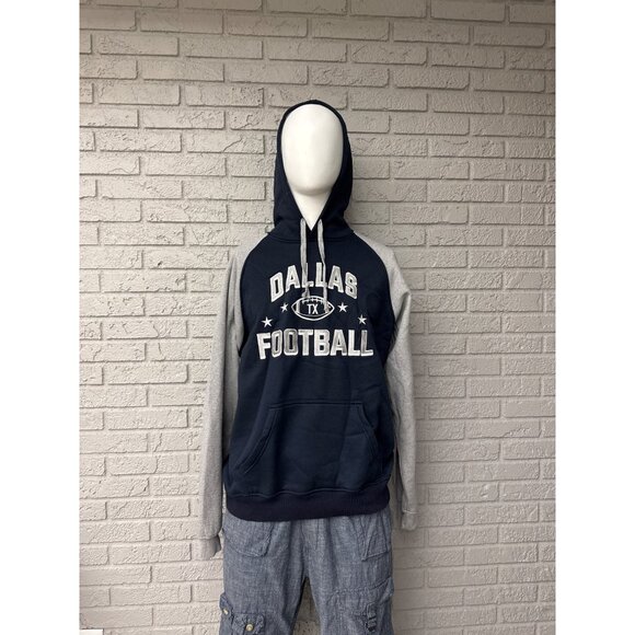 Dallas Football Embroidery Soft Classic Blue Long Sleeve Hoodie Size L Unisex - Picture 2 of 10